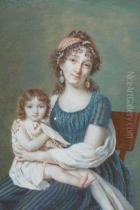 Jeune Femme, Enfant Et Colombe by Jean Antoine Laurent
