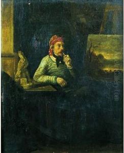 Portrait D'un Peintre Dans Son Atelier