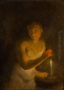Ung Flicka Med Ljus by Alexander Laureus