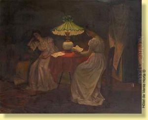 La Lecture A La Lueur De La Lampe A Petrole by Armand Laureys