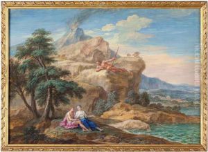 Paesaggio Costiero Con Figure E L'etna Sullo Sfondo