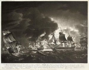 Admiral Sir George Brydges Rodney, With A Fleet Under His Command, Defeating A Squadron Of Spanish Ships Of War by Robert Laurie