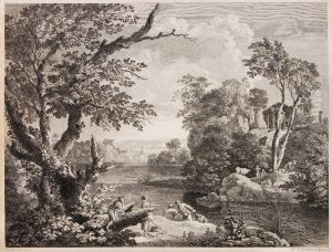 152 Heinrich Friedrich Laurin , Hirten Und Fischer Am See. 1778 by Heinrich Friedrich Laurin