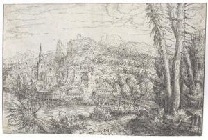 Stadtansicht An Einem Fluss by Hans Sebald Lautensack