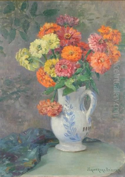 Zinnias In A Pitcher - view 1