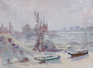 La Riviere Enneigee by Louis Alphonse Abel Lauvray