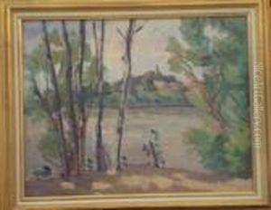 Bord De La Creuse A La Roche Posay by Louis Alphonse Abel Lauvray