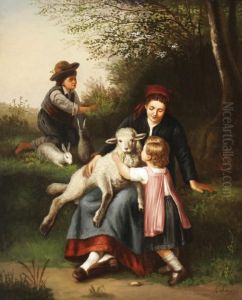 Family With Friends Of Nature by August Laux
