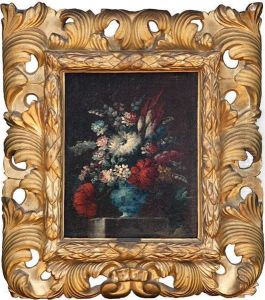 Composizione Di Fiori Entro Vaso In Maiolica