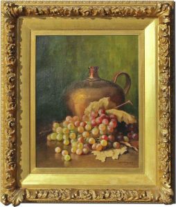 Still Life With Grapes And Copper Pitcher by Jonas Joseph LaValley
