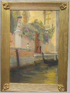 Conversation At The Gates Of A Venetian Palace by Georges Aug. Elie Lavergne