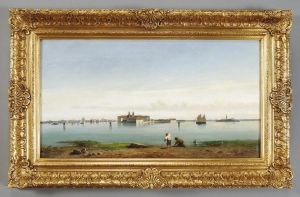 Isola Nella Laguna Di Venezia by Giovanni Lavezzari