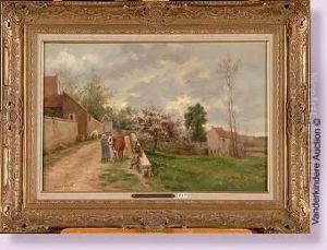 Le Printemps A Barbizon by Eugene Antoine Samuel Lavieille