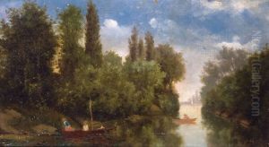 La Promenade En Barque by Eugene Antoine Samuel Lavieille