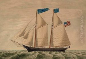 The Sarah V.w. Simmons At Sea by Charles B. Lawrence
