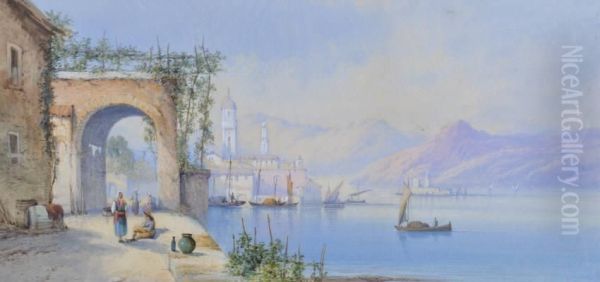 Buildings On The Banks Of Lake Como - view 1