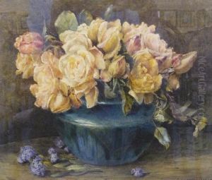 Still Life Study Of Roses In A Bowl by Constance Lawson