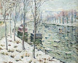 Canal Scene In Winter