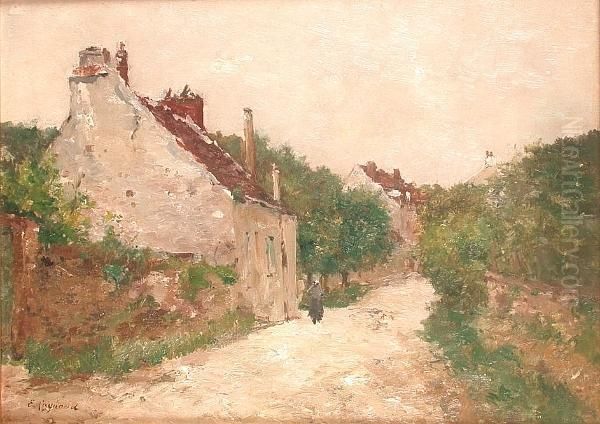 A Figure On A Village Street - view 1