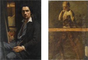 The Artist In His Studio (recto); A Study Of A Full Lenght Male Nude The Artist In His Studio (recto); A Study Of A Full Lenght Male Nude