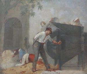 The Threshing Machine by Joseph Fortune Layraud