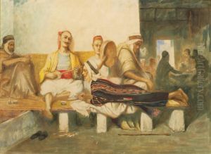 Scene De Cafe by Jean Raymond Hippolyte Lazerges