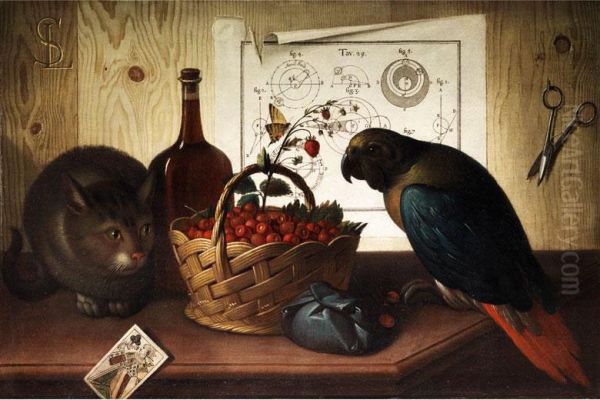 Stilleben Mit Katze Und Papagei - view 1