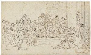 Christus Heilt Die Kranken Im Bad Von Bethesba by Gregorio Lazzarini