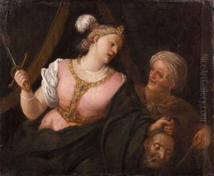 Giuditta Con La Testa Di Oloferne E Lafantesca by Gregorio Lazzarini