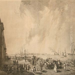 "vue De St. Petersbourg" by Jacques Philippe Le Bas