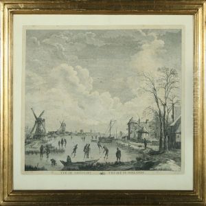 Vue De Santvliet Village De Hollande by Jacques Philippe Le Bas