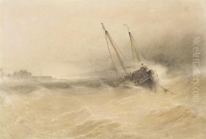 Fishing Boats At Anchor And Weathering The Storm