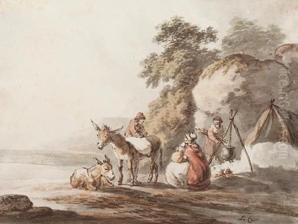 Peasants Around The Fire - view 1