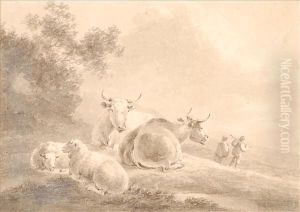 Sheep And Cattle by Peter La Cave