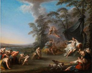 Diana Lasst Den Satyr Bestrafen by Sebastien Leclerc (Leclerc Des Gobelins)