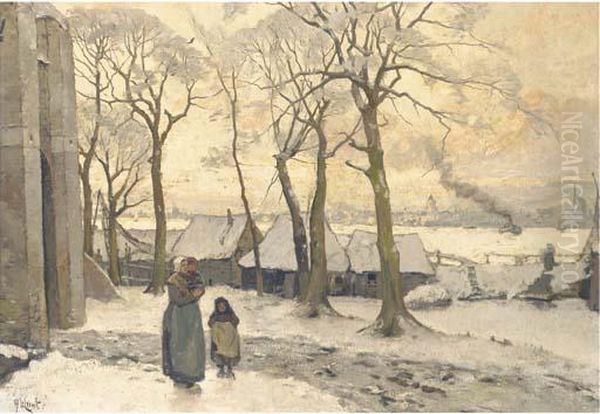 A Winter Landscape Possibly Near Dordrecht - view 1