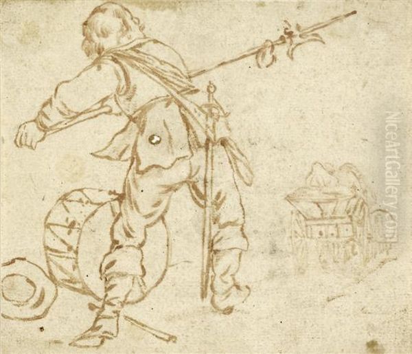 Soldier With Halberd And Drum - view 1