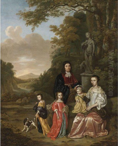 A Group Portrait Of The Loth Family In A Landscape - view 1