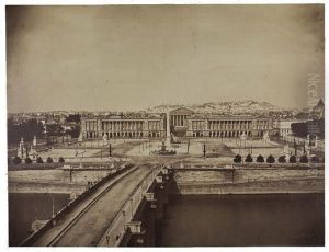 Pont Et Place De La Concorde Depuis L'assemblee Nationale Paris by Gustave Le Gray