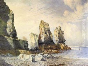 Les Autelets, Island Of Sark by Peter Le Lievre