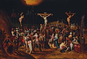 Le Golgotha Panneau by Le Maitre Des Crucifixions