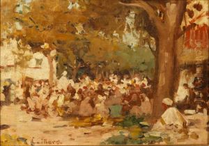 Place Animee A Tunis by Georges Le Mare