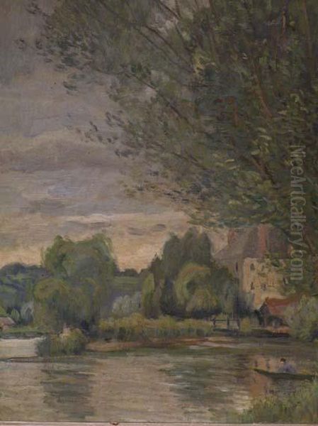 Paysage Et Fille A La Barque - view 1