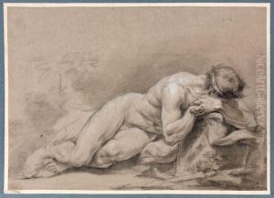 Academie D'homme Allonge by Francois Lemoine (see Lemoyne)