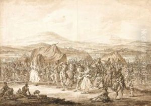 Divertissement Au Campement Militaire by Jean-Baptiste Le Paon