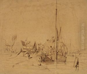 "le Debarquement" by Eugene Lepoittevin