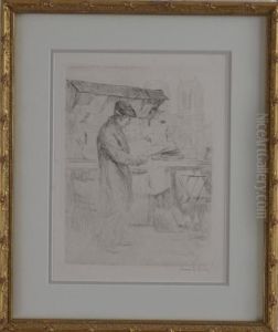 Paris Street Scene by Henri Hirne, Dit Le Riche