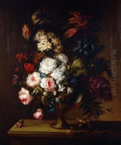 Still Life Of Flowers In A Vase by I.S.J. Le Riche