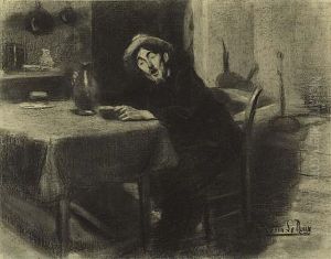 Homme Dans Un Cafe>. by Constantin Le Roux