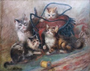 Les Chatons Jouant by Jules Le Roy